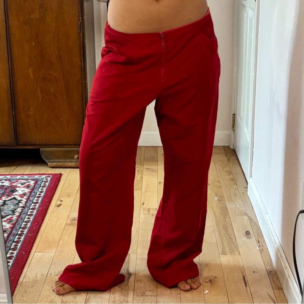 Vintage Red Mesh Detail Pants